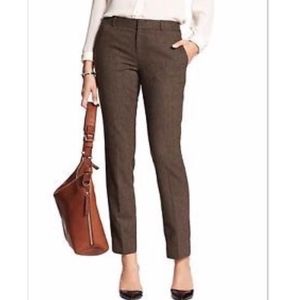 Banana Republic Reegan Trousers Brown Tweed